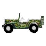 JEEP CAMOUFLAGE WW2 STYLE WILLYS GM PIN