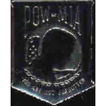 POW MIA SHIELD BLACK ENAMEL 1 INCH PIN