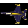 USN NAVY BLUE ANGELS F-18 HORNET TOP VIEW AIRPLANE PIN