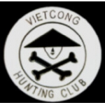VIETNAM VIET CONG HUNTING CLUB ROUND WHITE PIN