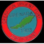 OPERATION URGENT FURY GRENADA PARTICIPANT PIN