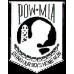 POW MIA SHIELD WHITE 1 INCH PIN
