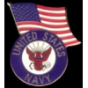 USN NAVY LOGO WITH USA FLAG COMBO PIN