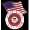 US COAST GUARD LOGO WITH USA FLAG COMBO PIN