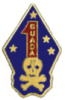 USMC MARINE CORPS 1ST MARINE DIVISION GUADA SKULL LAPEL HAT PIN