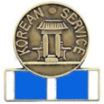 KOREAN WAR VETERAN PIN SERVICE WITH RIBBON PIN