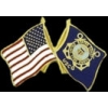 US COAST GUARD PIN USA COMBO FLAGS USCG PIN