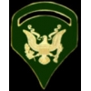US ARMY SPECIALIST SPEC 5 RANK PIN GREEN COLOR PIN