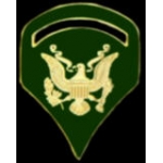 US ARMY SPECIALIST SPEC 5 RANK PIN GREEN COLOR PIN