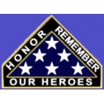 HONOR REMBEMBER OUR HEROS TRI FOLD FLAG PIN