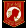 POW MIA SHIELD RED 1 INCH PIN