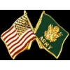 US ARMY AND USA COMBO FLAG GREEN VERSION PIN
