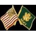 US ARMY AND USA COMBO FLAG GREEN VERSION PIN