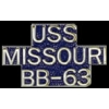 USN NAVY USS MISSOURI BB-63 SCRIPT PIN
