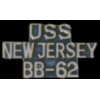 USN NAVY USS NEW JERSEY BB-62 SCRIPT PIN