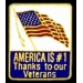 THANKS TO OUR VETERANS PIN USA FLAG PIN