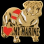 USMC MARINE CORPS I LOVE MARINE BULLDOG PIN