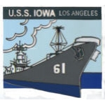 USN NAVY USS IOWA PIN LOS ANGELES MUSEUM PIN