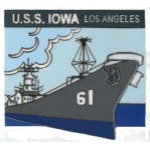 USN NAVY USS IOWA PIN LOS ANGELES MUSEUM PIN