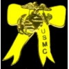 USMC MARINE CORPS YELLOW RIBBON GOLD SM PIN