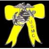 USMC MARINE CORPS YELLOW RIBBON SILVER PIN