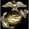 USMC MARINE CORP EAGLE GLOBE ANCHOR GOLD ANTIQUE PIN