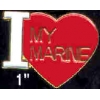 USMC MARINE CORPS I LOVE MY MARINE 1 INCH PIN