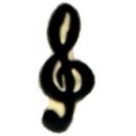 G CLEF NOTE MUSIC PIN BLACK-GOLD TREBLE CLEF MUSIC NOTE PIN
