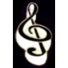 G CLEF NOTE MUSIC PIN BLACK-WHITE TREBLE CLEF MUSIC PIN