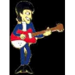 BEATLES GEORGE HARRISON PLAYING GUITAR PIN