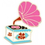 GRAMOPHONE PINK OLD SCHOOL RECORD PLAYER HAT, LAPEL PIN
