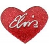 ELVIS PRESLEY RED SPARKLE HEART PIN