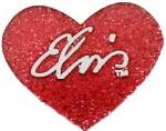 ELVIS PRESLEY RED SPARKLE HEART PIN