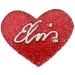 ELVIS PRESLEY RED SPARKLE HEART PIN