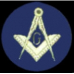 MASON PINS MASONIC ROUND LOGO BLUE MASON PIN