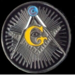 MASON PINS MASONIC BLACK ROUND LOGO PIN