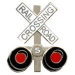 RAILROAD CROSSING PIN CROSSBUCK WITH LIGHTS SIGNAL TRAIN PINS