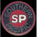 SOUTHERN PACIFIC RAILROAD PIN BLACK RED LOGO TRAIN PINS