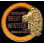 CHICAGO GREAT WESTERN RAILROAD PIN LOGO TRAIN PINS