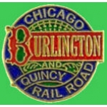 C B AND Q CHICAGO BURLINGTON QUINCY RAILROAD PIN LOGO TRAIN PINS