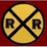 RAILROAD CROSSING SIGN PIN ROUND VERSION TRAIN PINS