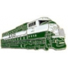 BURLINGTON NORTHERN RAILROAD PIN GREEN WHITE TRAIN ENGINE PIN