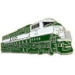 BURLINGTON NORTHERN RAILROAD PIN GREEN WHITE TRAIN ENGINE PIN