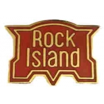 Rock Island Railroad Pin Red Logo Train Hat Lapel Pins 