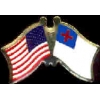 CHRISTIAN FLAG AND USA CROSSED FLAG PIN FRIENDSHIP FLAG PINS DX