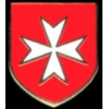 MALTESE CROSS PIN SHIELD RED PIN