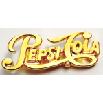 PEPSI COLA PIN GOLD CUTOUT SCRIPT PEPSI COLA SODA PIN