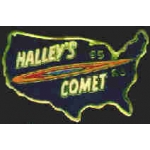 HALLEYS COMET PIN 1985 1986 US COUNTRY SHAPE PIN