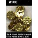 PIN BACKS MILITARY BUTTERFLY GOLD #100 COUNT METAL CLUTCHES TACK BACKS