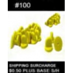 PIN BACKS YELLOW RUBBER #100 COUNT PLASTIC CLUTCHES TACK BACKS